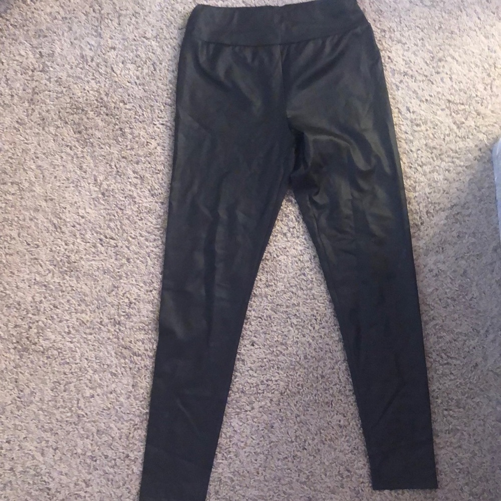 Faux leather high waisted pants
